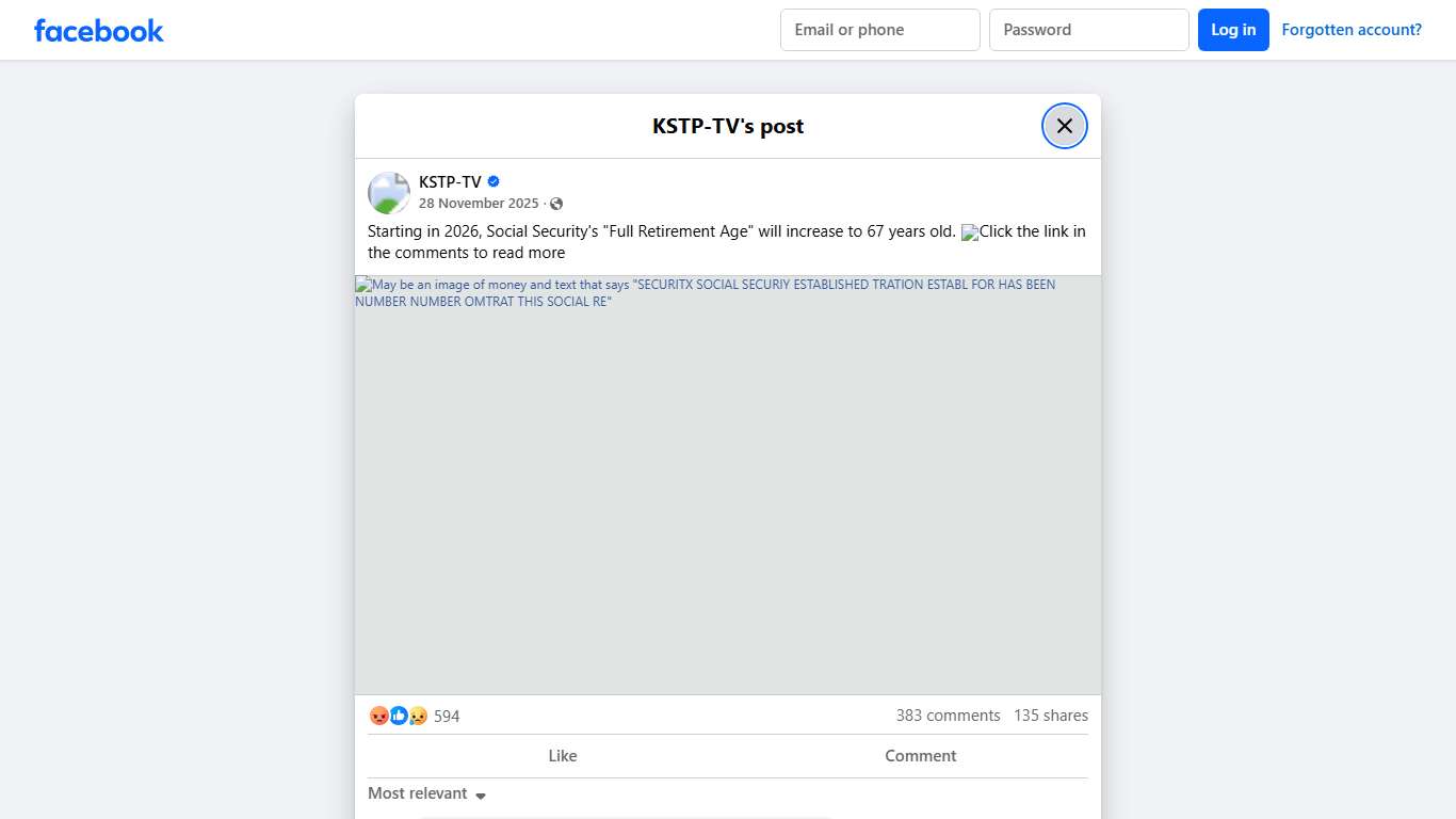 KSTP-TV - Starting in 2026, Social Security's "Full... Facebook